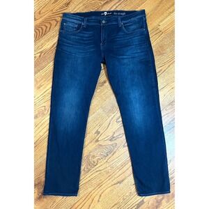 7 For All Mankind‎ The Straight Dark Wash Mens Jeans Size 34x30